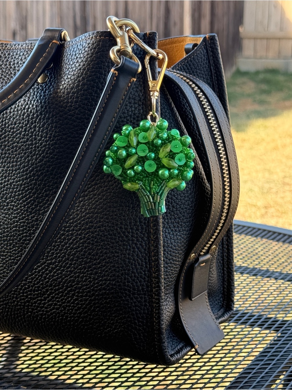 Beaded Handmade Broccoli Vegetable Keychain Bag Charm
